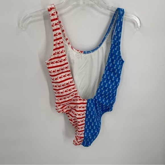 Chubbies Women’s One Piece Swimsuit The Nifty Fifty Blue Red Size XS Tank - Picture 5 of 9